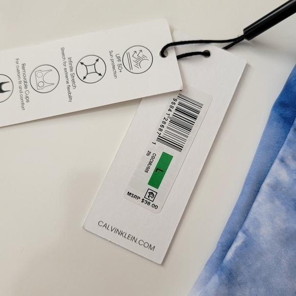 Calvin Klein One Piece Tie Dye Swimsuit NEW L - Picture 7 of 9